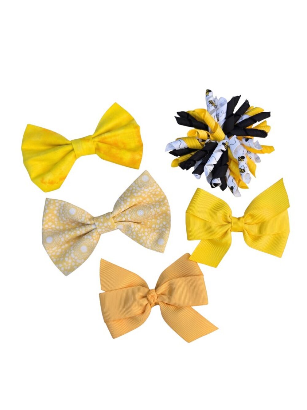 New Baby Girl Hair Bows – Set of 5 Clips, Soft & Stylish for Toddlers & Kids